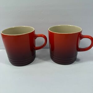 NEW Le Creuset Cerise Red Coffee Mug Set of 2